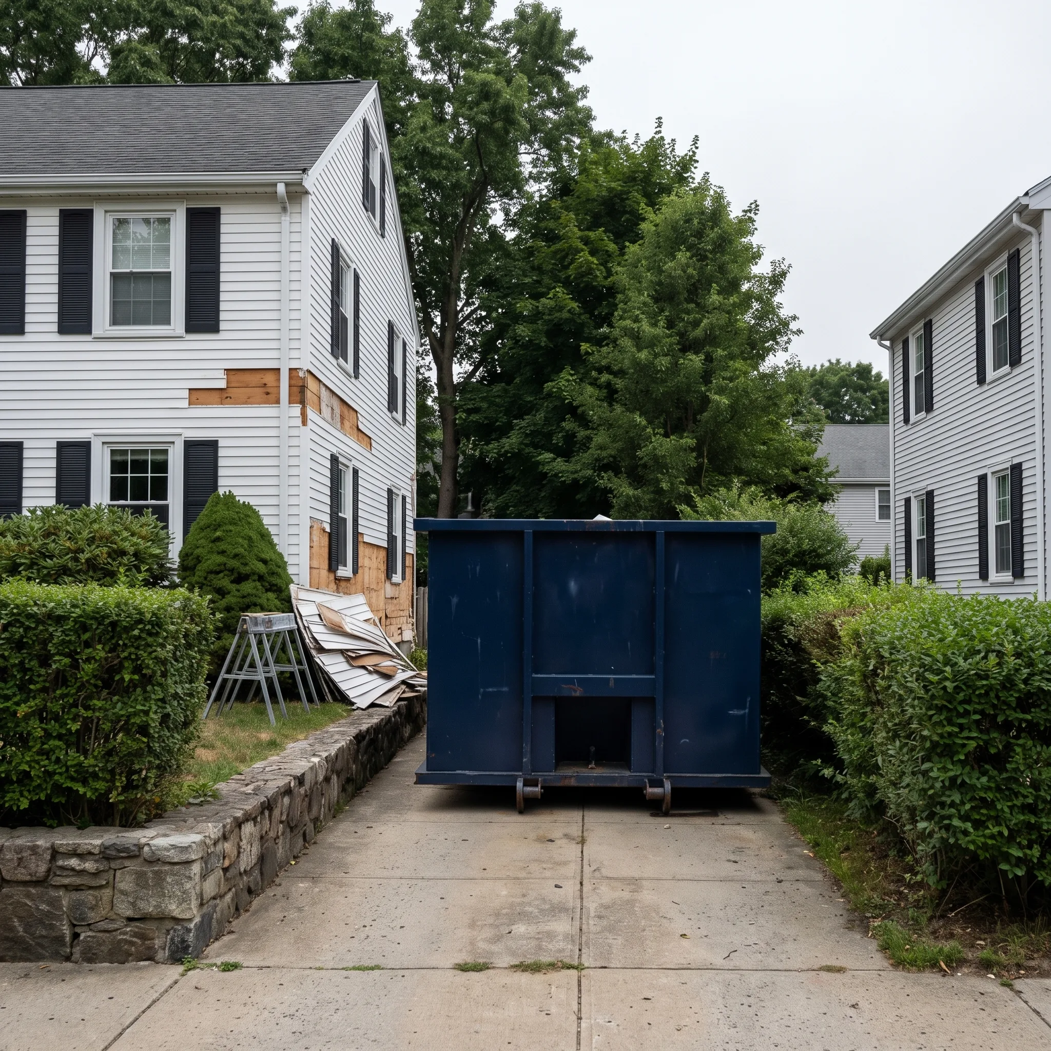 Dumpster on a Middlesex County, NJ job site